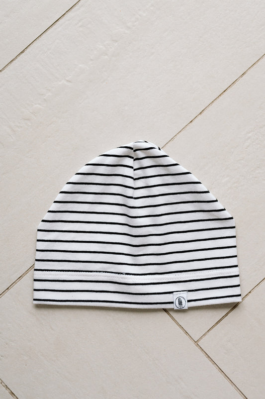 Lightweight Striped Beanie - Neutral / Black